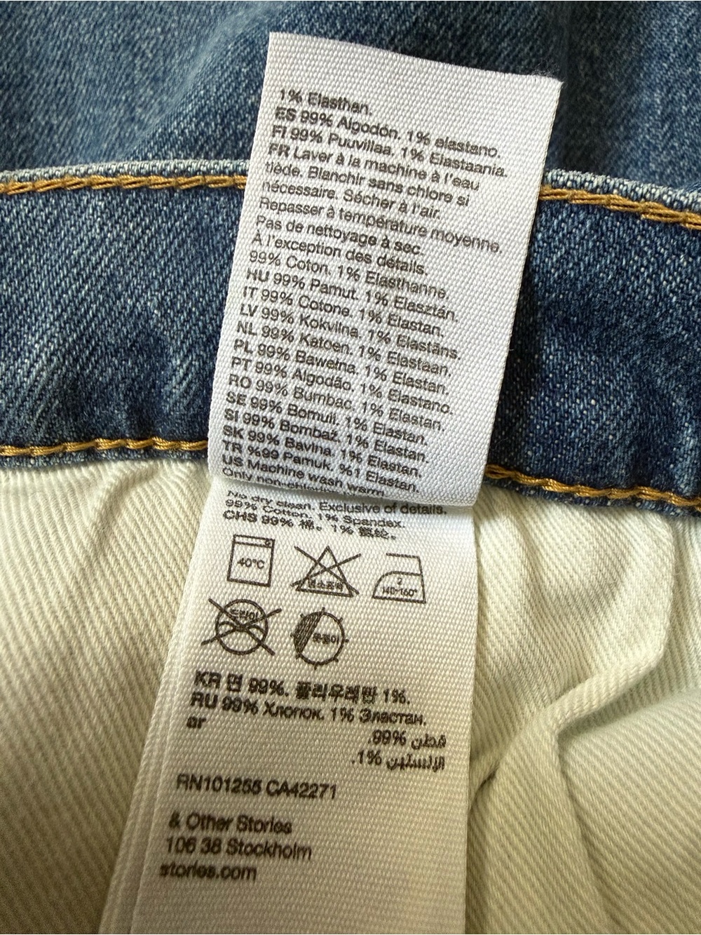 & OTHER STORIES High Rise Wide Leg Jeans Blue Denim Size 28 - Picture 6 of 9